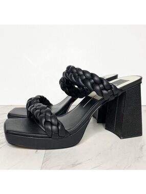 Dolce Vita Ashby Black Braided Strap Faux Leather Heeled Sandal 11